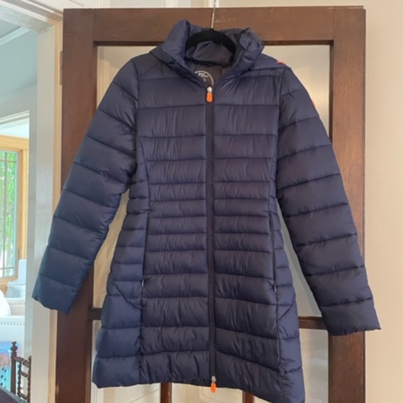 SAVE THE DUCK Jackets & Blazers - Save the Duck Navy Blue "Angy" Hooded Ultra Light Puffer Jacket, Size XXS